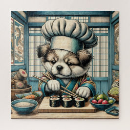 Quebra-cabeça Sushi Chef Puppy Adorável