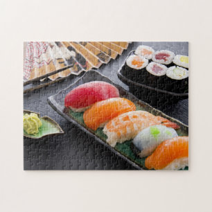 Quebra-cabeça Sushi e rolos