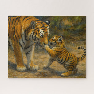 Quebra-cabeça Sussurros na Natureza - Tigre e Cubo na Floresta