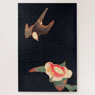 Quebra-cabeça Swallow e Camellia (1900) apresentada por Ito Jaku