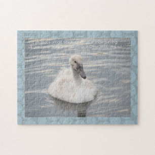 Quebra-cabeça Swan Cygnet com Abstrato Pattern Jigsern Quebra-ca