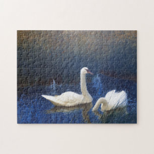 Quebra-cabeça Swans em Reeds, Bruno Liljefors