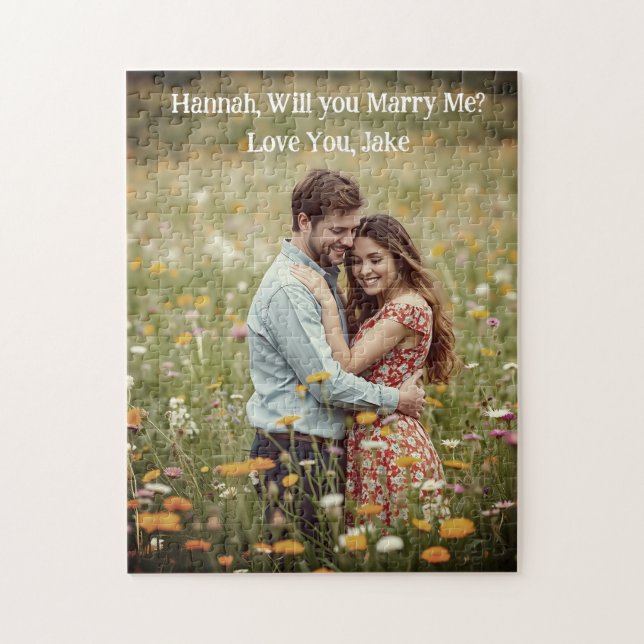 Quebra-cabeça Sweet Romantic Proposal | Personalized Photo (Vertical)