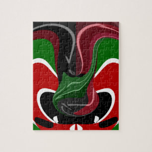 Quebra-cabeça Swirling Kenyan Flag: Uma arte moderna do Motif