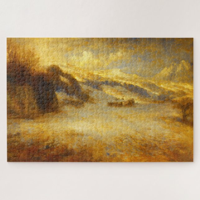 Quebra-cabeça Swiss Alps Snowy Mountain Turner Art Puzzle (Horizontal)