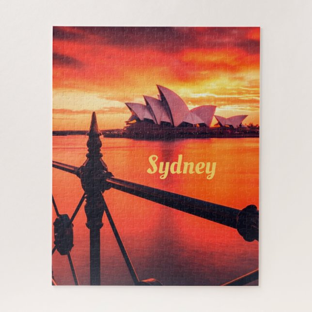 Quebra-cabeça Sydney Austrália Opera House Orange Sky (Vertical)