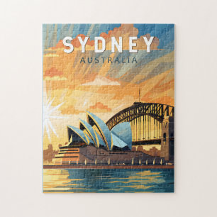 Quebra-cabeça Sydney Austrália Viagem Art Vintage