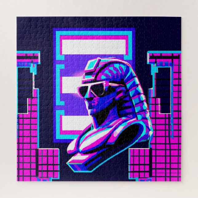 Quebra-cabeça Synthwave Pharaoh (Vertical)