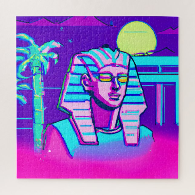 Quebra-cabeça Synthwave Pharaoh (Vertical)