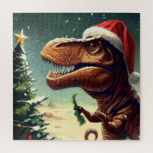 Quebra-cabeça T-Rex Natal (4)