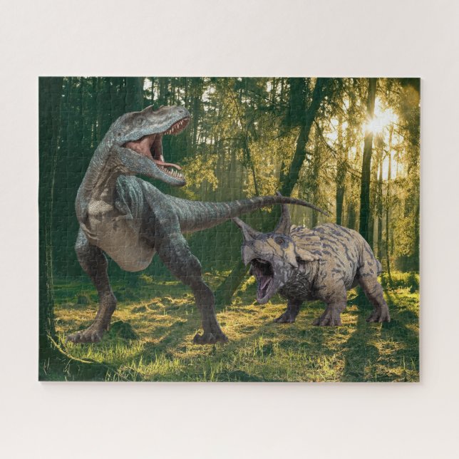 Quebra-cabeça T.Rex-Triceratops (Horizontal)