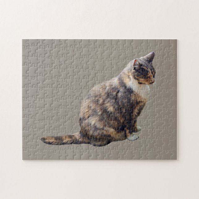 Quebra-cabeça Tabby Cat em tons de marrom (Horizontal)
