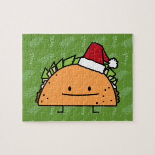 Quebra-cabeça Taco que veste a salsa da carne do escudo do Natal