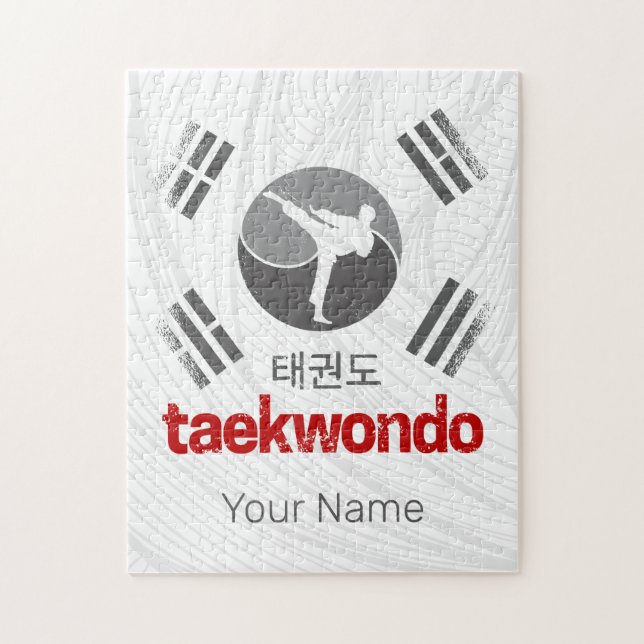 Quebra-cabeça Taekwondo Retro Coreia Bandeira Artes Marciais Vin (Vertical)