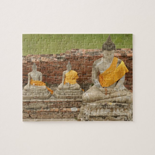 Quebra-cabeça Tailândia, Ayutthaya. Estátuas de budas sentados (Horizontal)