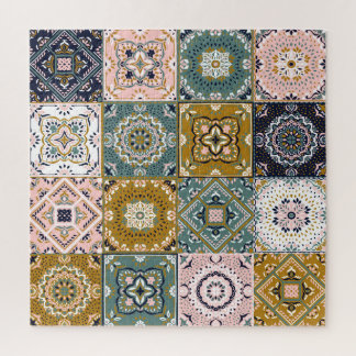 Quebra-cabeça Talavera Indian: Patchwork, Ethnic Mosaic.