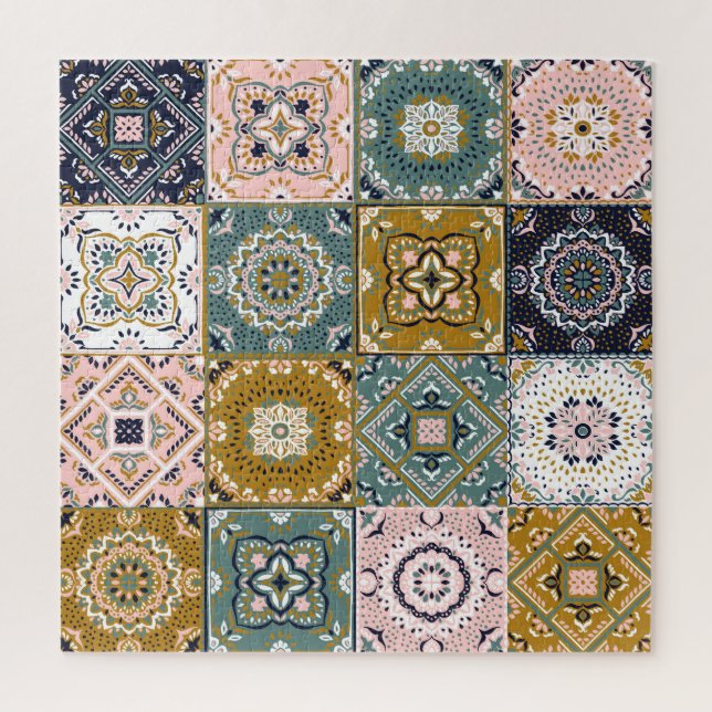 Quebra-cabeça Talavera Indian: Patchwork, Ethnic Mosaic. (Vertical)