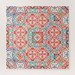 Quebra-cabeça Talavera mexicana: Colagem de Azulejos Étnicos.