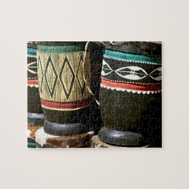 Quebra-cabeça Tambores entalhados à mão, Livingston, Zâmbia (Horizontal)