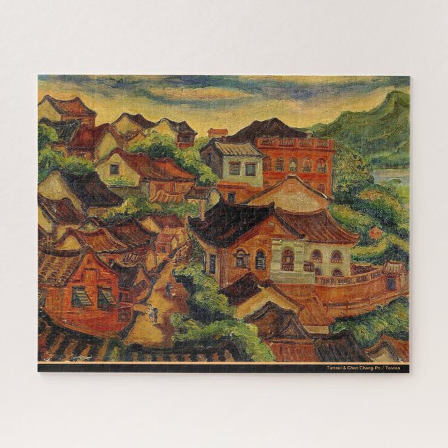 Quebra-cabeça Tamsui & Chen Cheng-Po /Taiwan, arte tradicional (Horizontal)