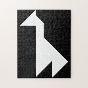 Quebra-cabeça Tangram branco do girafa