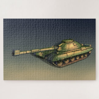 Quebra-cabeça Tanque militar verde no campo
