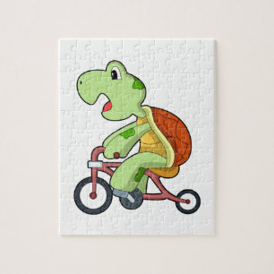 Quebra-cabeça Tartaruga com Bicicleta