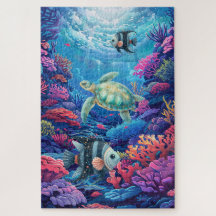 Tartaruga-do-mar, de cor aquática, de coral, ocean