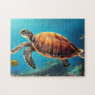 Quebra-cabeça Tartaruga marinha em aquarela