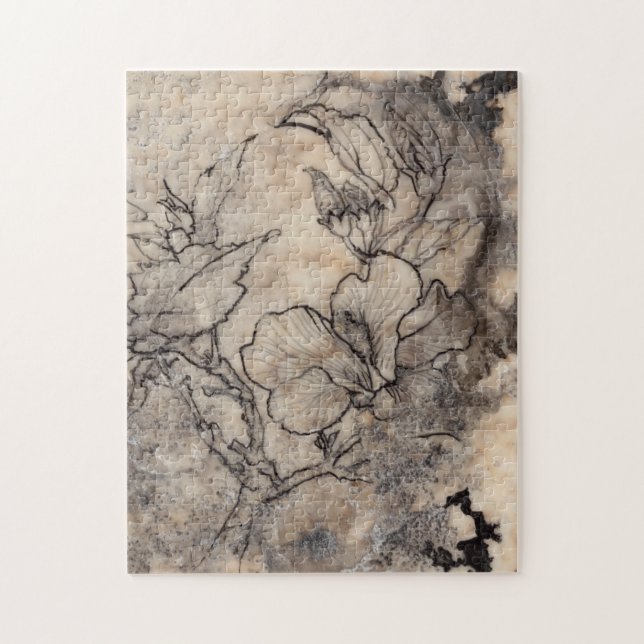 Quebra-cabeça Tatuagem Floral I (Vertical)