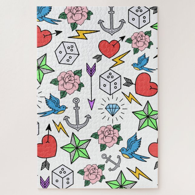 Quebra-cabeça Tatuagem na Escola Antiga (Vertical)