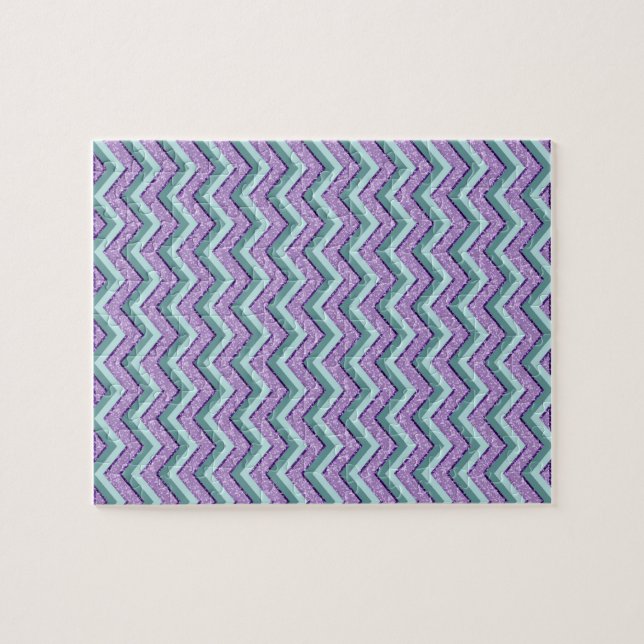 Quebra-cabeça Teal e Ametyst ZigZag (Horizontal)