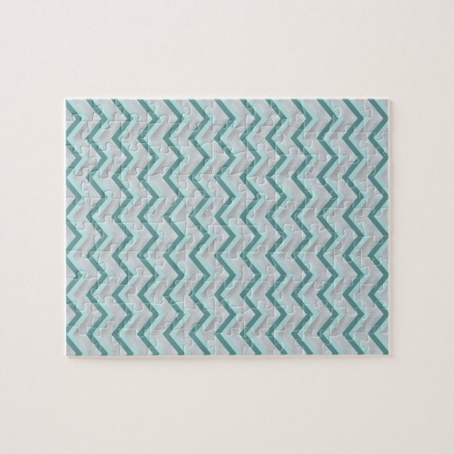 Quebra-cabeça Teal e Pérolas ZigZag (Horizontal)