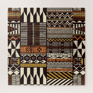 Quebra-cabeça Tecido africano tribal, colheita abstrato.
