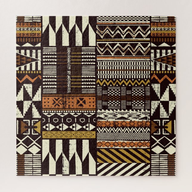 Quebra-cabeça Tecido africano tribal, colheita abstrato. (Vertical)
