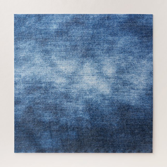 Quebra-cabeça tecido denim vestido, fundo texturizado. (Vertical)