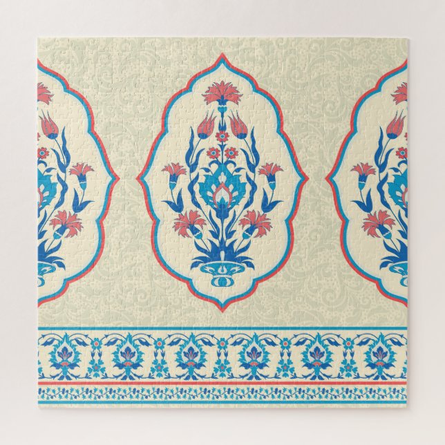 Quebra-cabeça Tecido Étnico Floral: Elegância Invisível (Vertical)