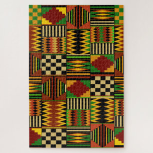 Quebra-cabeça Tecido real Kente da África Ocidental desenho de q