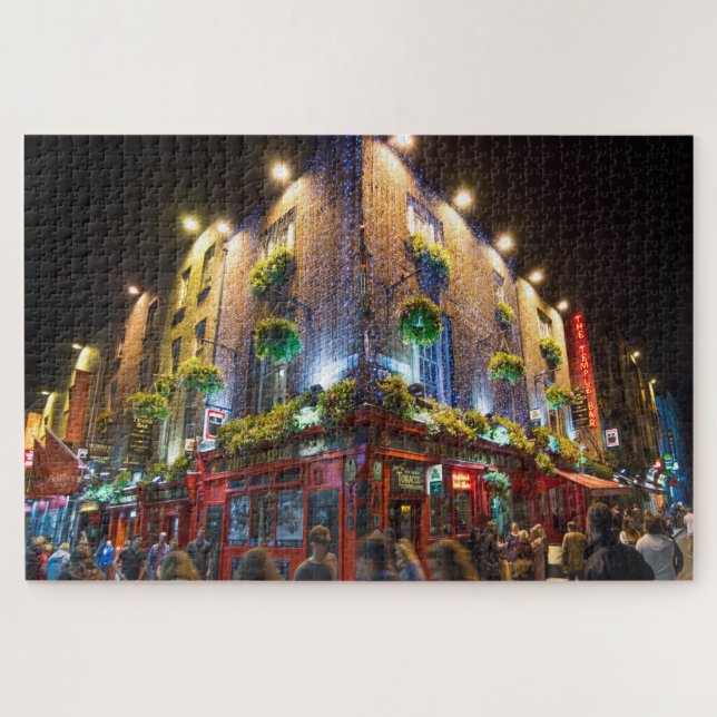 Quebra-cabeça Temple Bar Dublin Irlanda. (Horizontal)