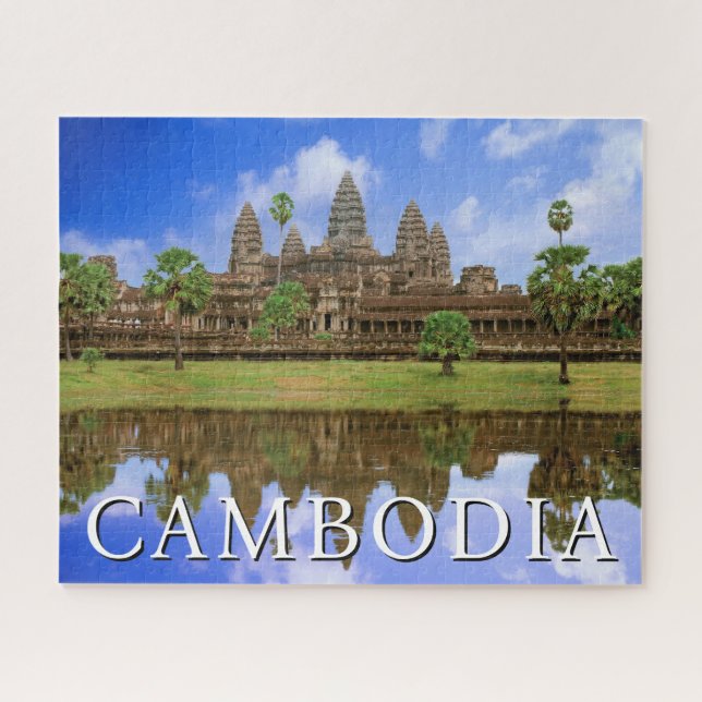 Quebra-cabeça Templo Angkor Wat | Camboja, Kampuchea (Horizontal)