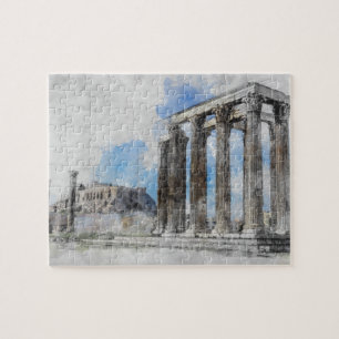 Quebra-cabeça Templo Antigo Zeus, Atenas, Grécia