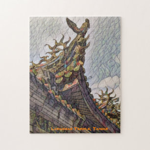 Quebra-cabeça Templo de Lungshan, Taiwan (efeito de aquarela)