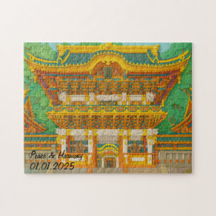 Quebra-cabeça Templo de Viagem de Paisagem Personalizado do Japã