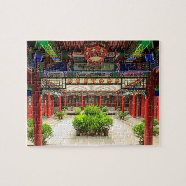 Quebra-cabeça Templo do Pequeno Ganso Selvagem, China (Horizontal)