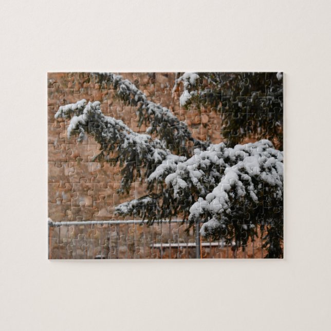 Quebra-cabeça Tempo de inverno, neve nas árvores (Horizontal)
