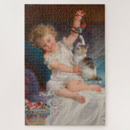 Quebra-cabeça Tempo de Reprodução: Rapariga Brincando com seu Pe