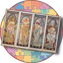 "Tempos do Dia" de Alphonse Mucha - 20x30