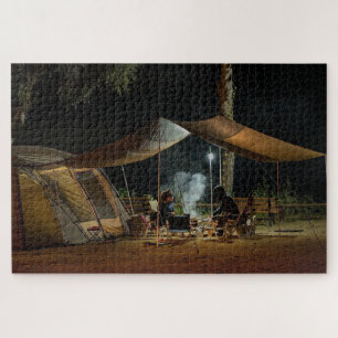 Quebra-cabeça Tenda de Acampamento Noite Natureza Exterior Flore
