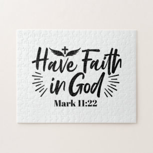 Quebra-cabeça Tenha fé em Deus, marque a citação 11:22 Inspiraci