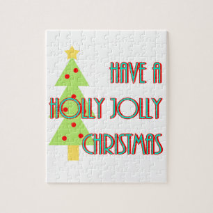 Quebra-cabeça ter um meio século de Natal holly jolly moderno